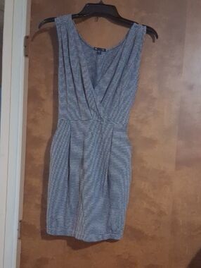 GAP Sleeveless Striped Wrap-Style Mini Dress - Blue & White